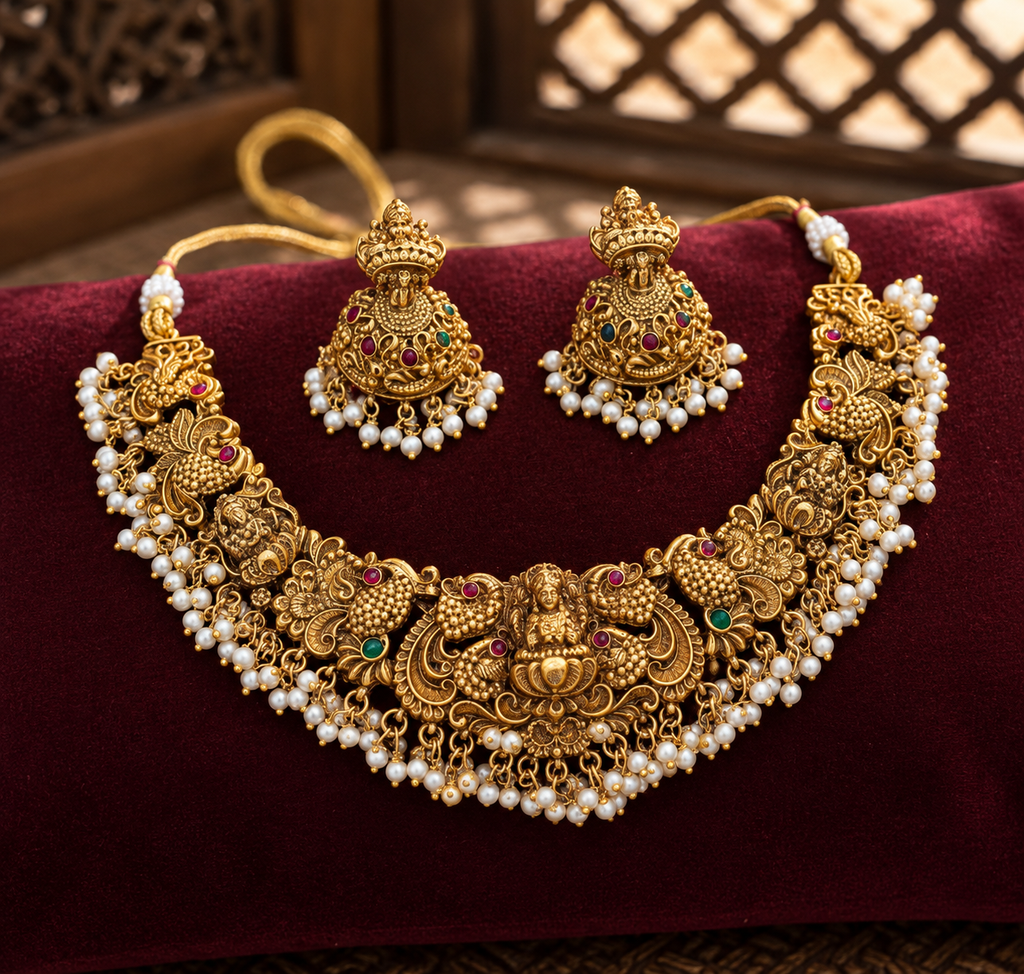 Royal Lakshmi Choker with Statement Jhumkas